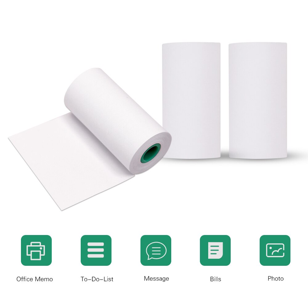 3-30 Rolls 56x30mm White Printable Sticker Paperfor PeriPage A6 A8, Paperang, Phomemo D30 M02 M110, Poooli Pocket Printer