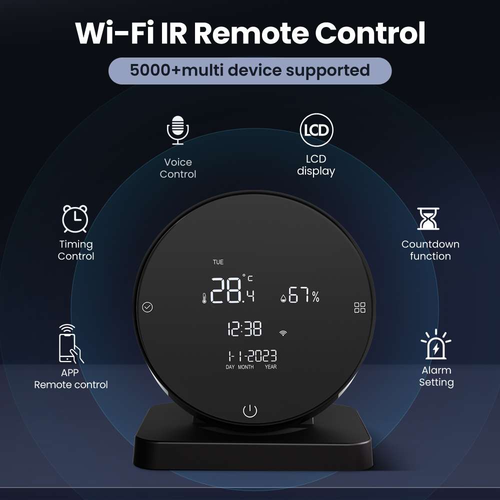 AVATTO Tuya WiFi Smart IR Remote Control with Temperature Humidity,Smart Universal Infrared Work for Alexa Google Home