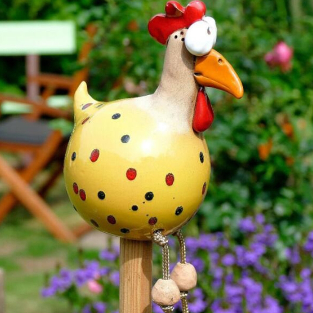 Resin Chicken Figure Ceramic Long Legged Hen Garden Backyard Decoration Ornament Mother&#39;s Day Pottery Figure Handcraft: 5