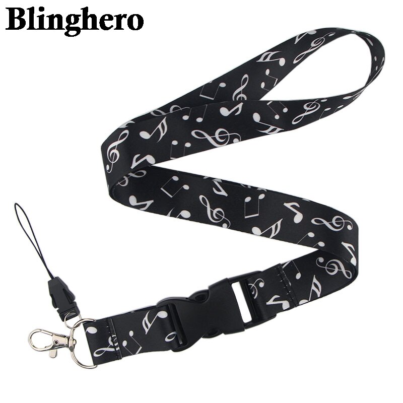 CA96 Blinghero Muzieknoot Piano Toetsenbord Gedrukt Keycord Sleutel Band Mobiele Telefoon Strap Voor Telefoon Keys ID Kaarthouder 1pcs