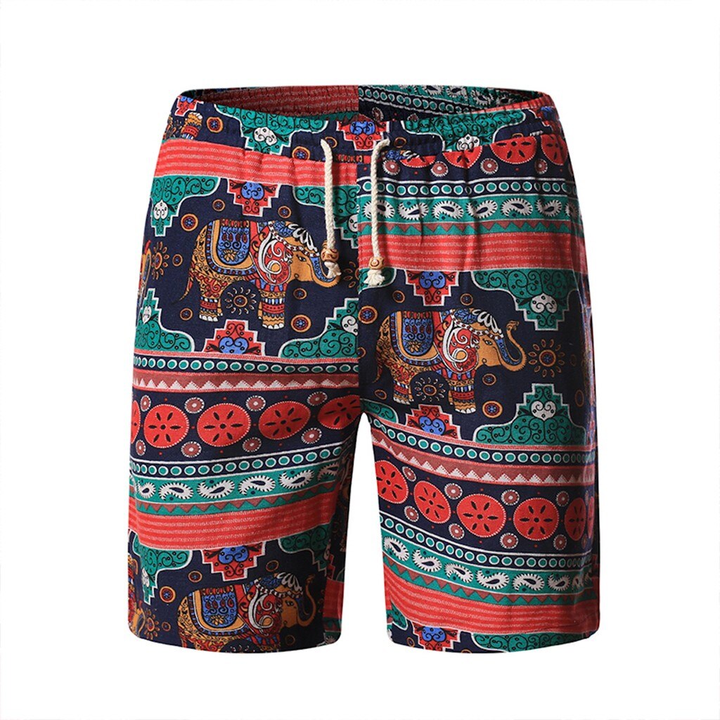Pantalones cortos de tela de algodón estampada para hombre, ropa deportiva de secado rápido, pantalones cortos para correr en la playa, varios bolsillos, 3,18: L3