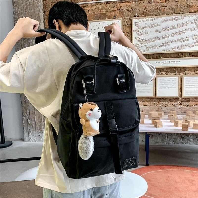 Nylon Wasserdichte Frauen Rucksack Kawaii schule taschen für Teenager mädchen Mit Niedlichen anhänger
