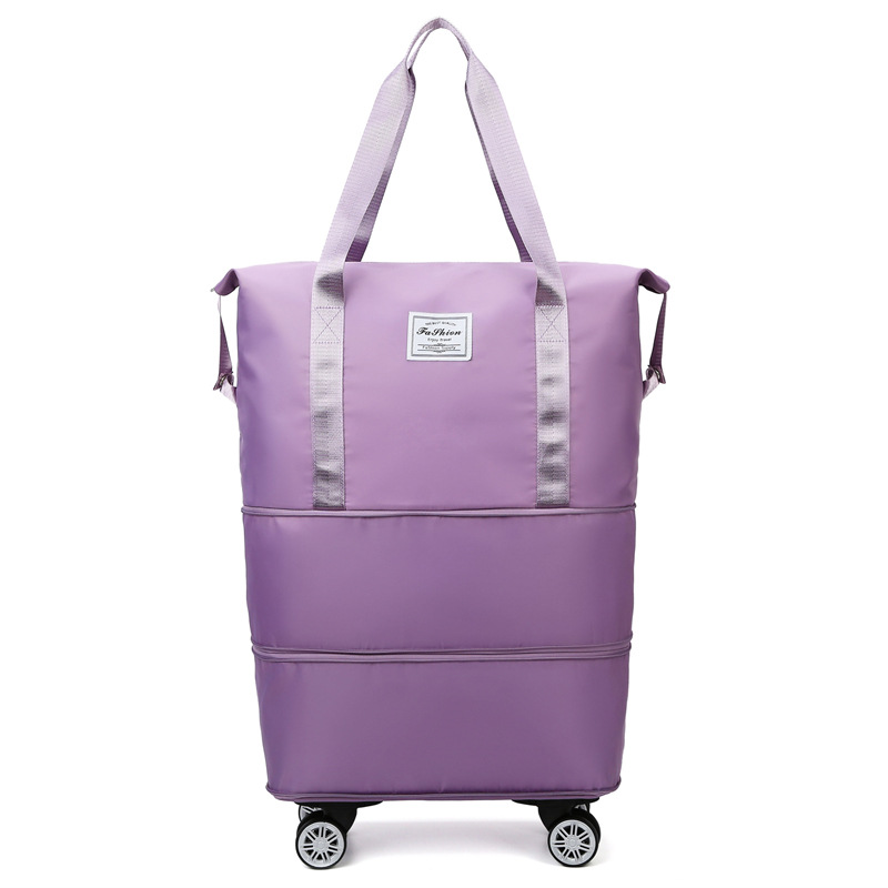 Bolsa de equipaje expandible con ruedas, paquete de lona con ruedas, maleta de viaje plegable, bolsillo con asa, bolsa de almacenamiento de equipaje de viaje húmeda y seca