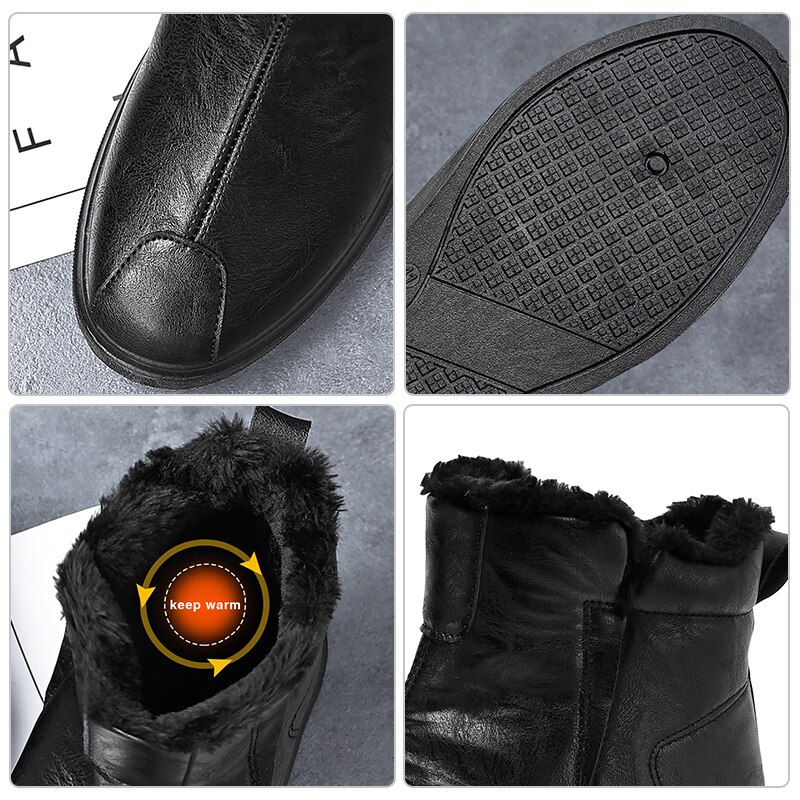 Mannen Laarzen Winter Warm Pluche Snowboots Outdoor Antislip Enkel Laarzen Winter Sneakers Slip Op schoenen Man Sneakers