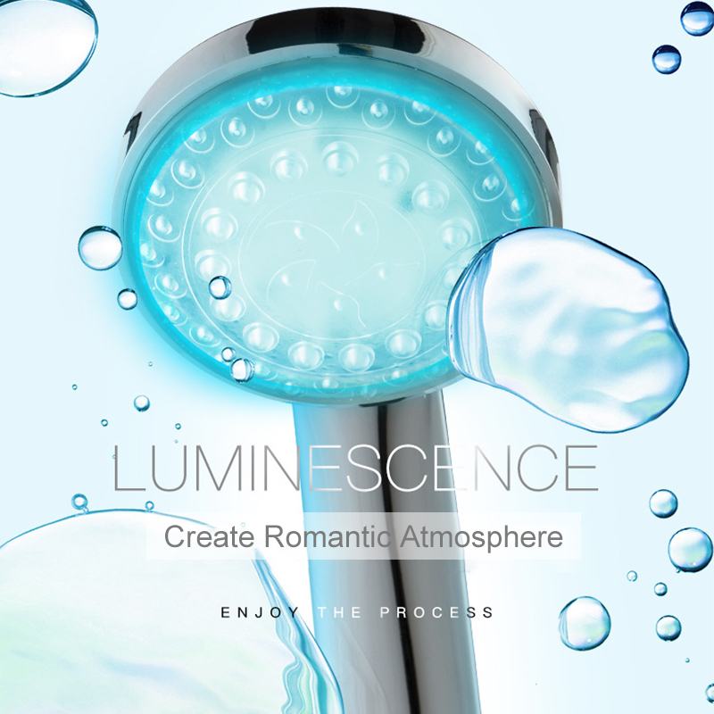 Led Douchekop 7 Kleur Veranderende Verstelbare Douchekop Handheld Waterval Badkamer Douchekop Met 1.5M Slang & Base