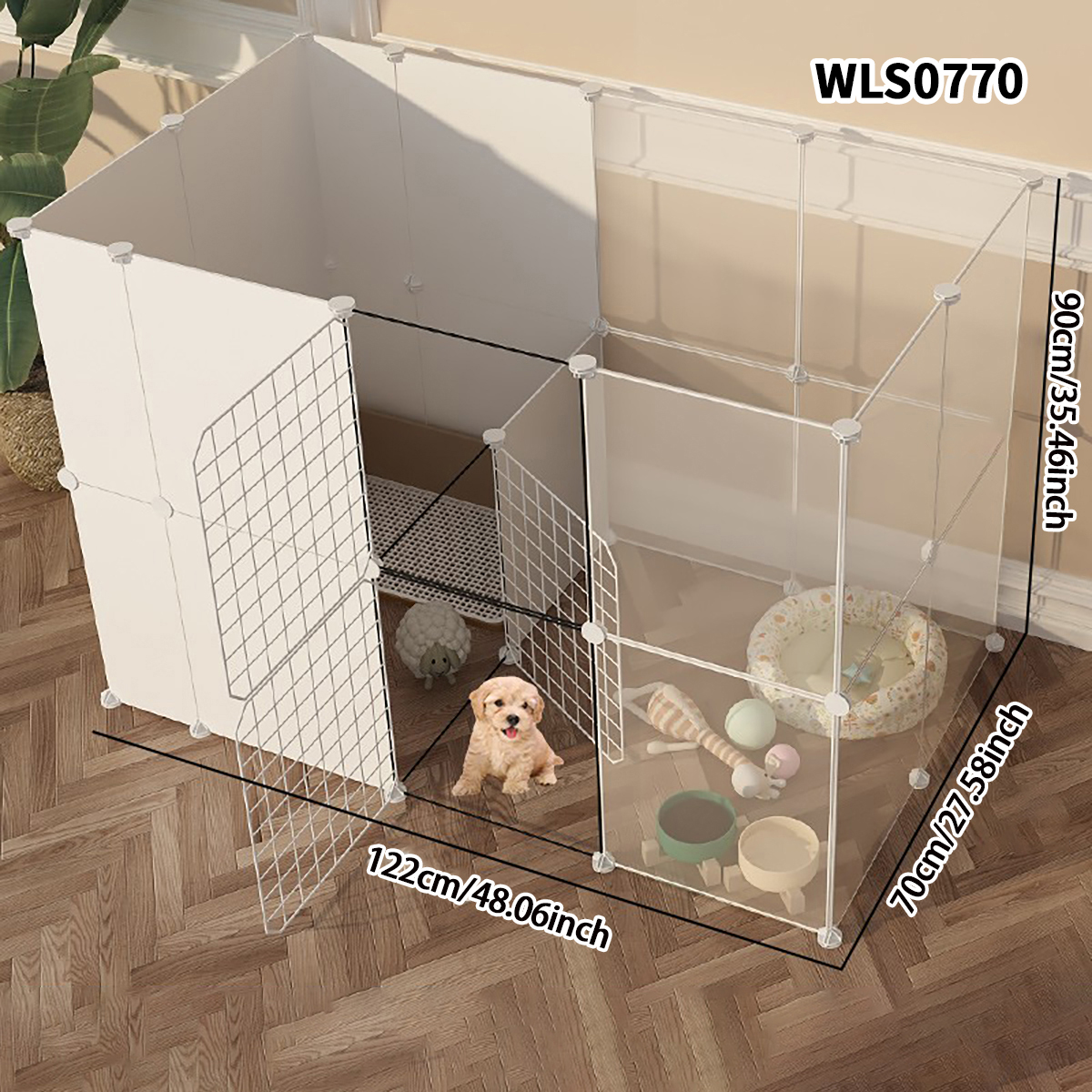 Valla para mascotas, puerta de aislamiento para perros, jaula para perros, barandilla de hierro para perros de tamaño pequeño, Perrera interior de peluche, valla para el hogar, jaula para perros