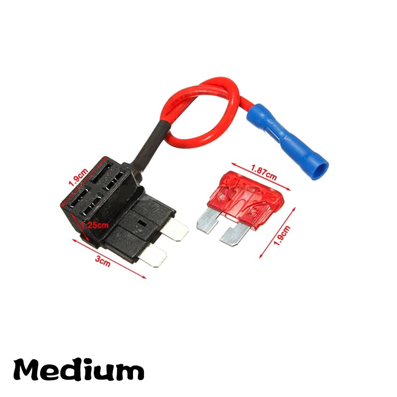 12V/Mini/Small/medium Size Car Fuse Holder Add-a-circuit Piggy Back Fuse TAP Adapter with 10A ATM Blade Fuse