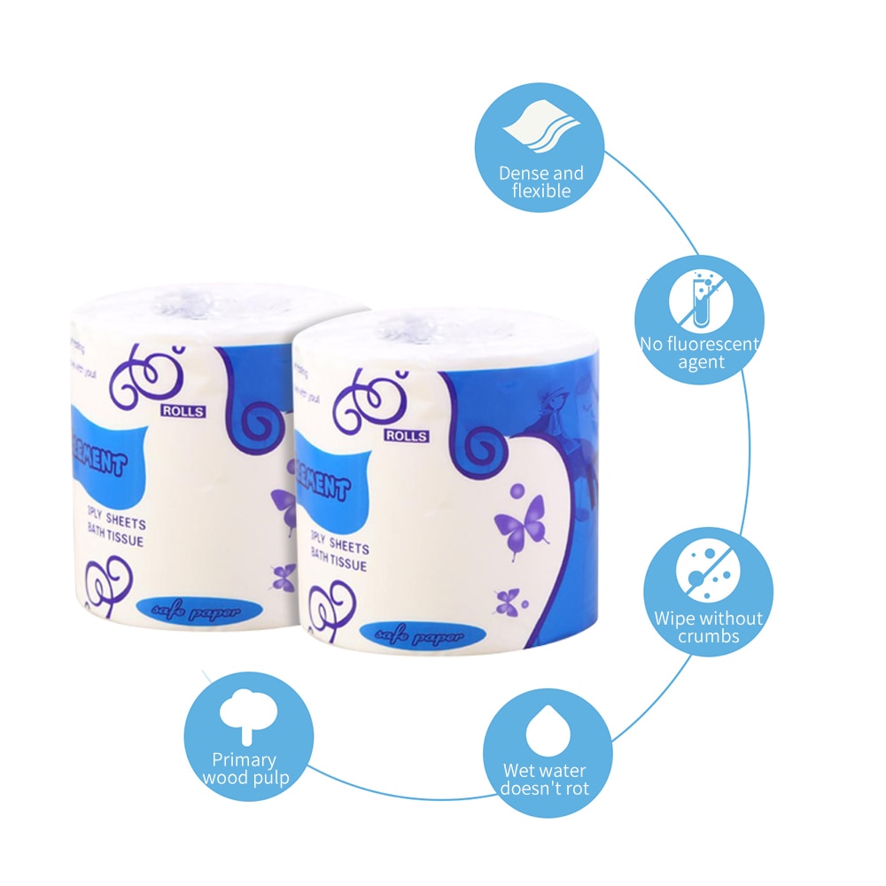 Individual package 3 Layers Roll Paper Tissue Mixed Toilet Roll Paper Table Kitchen Paper Cleaning Supplies For Home