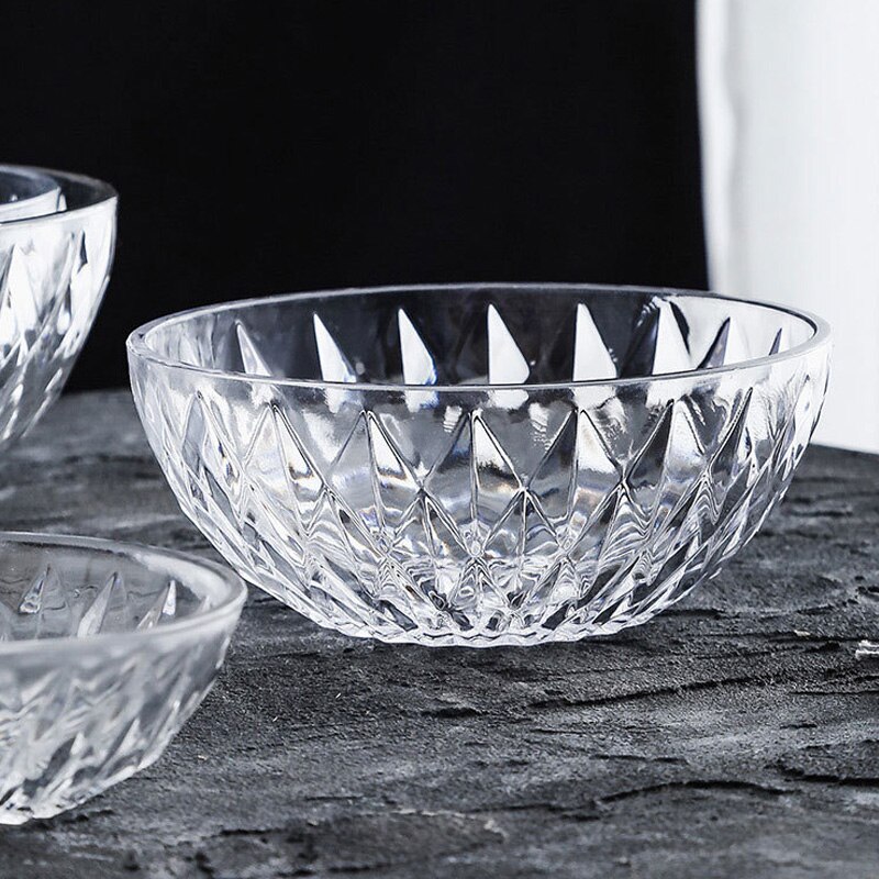Cuenco de plástico transparente para ensalada, vajilla creativa para frutas y verduras, cuenco de vidrio acrílico PARA CENA redonda, vajilla de cocina de varios tamaños