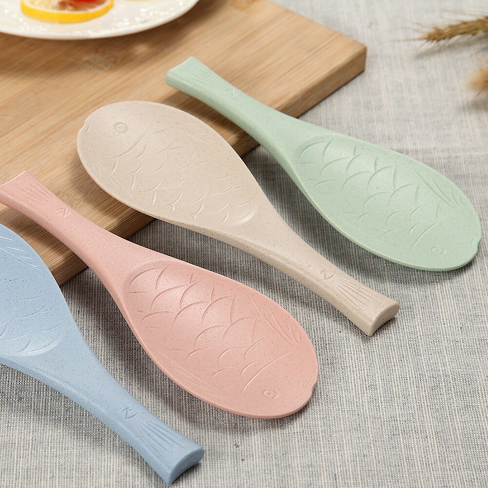 Kitchen Fish Shaped Non-stick Spoons Heat-resistant Rice Paddle Utensil Kitchen Tool 7.5cm x 20.5cm