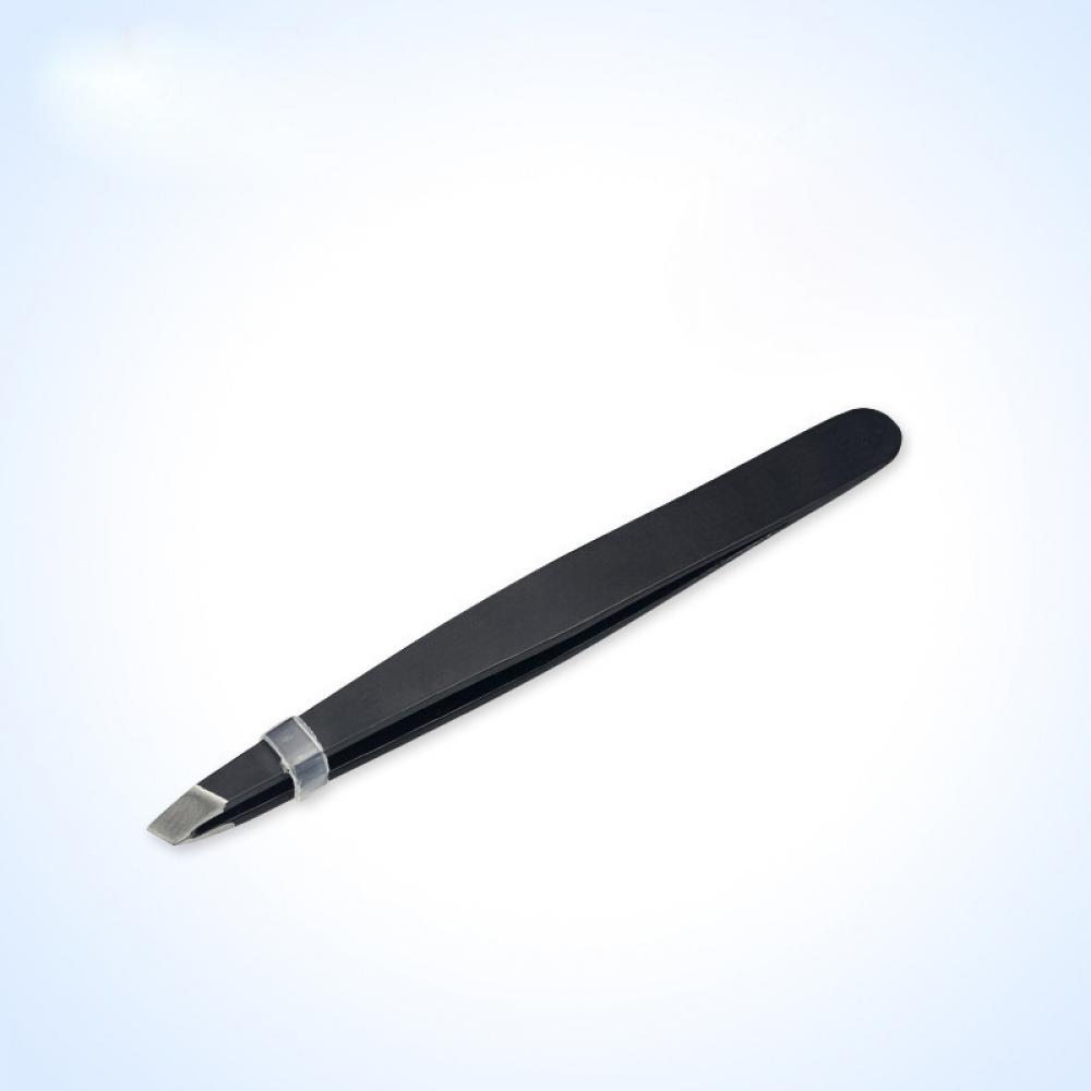 1 Pc Rvs Slant Tip Wenkbrauw Pincet Professionele Eye Brow Ontharing Cosmetica Wimper Extension Vrouwen Makeup Tools: Black