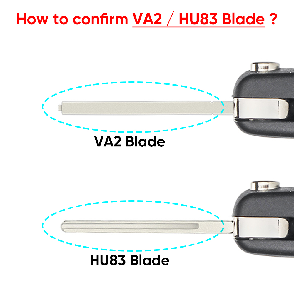KEYYOU 1 Uds versión modificada llave de coche plegable para Toyota AYGO para Citroen C1 C3 para Peugeot 307 VA2 hoja de entrada Fob funda 2 botones