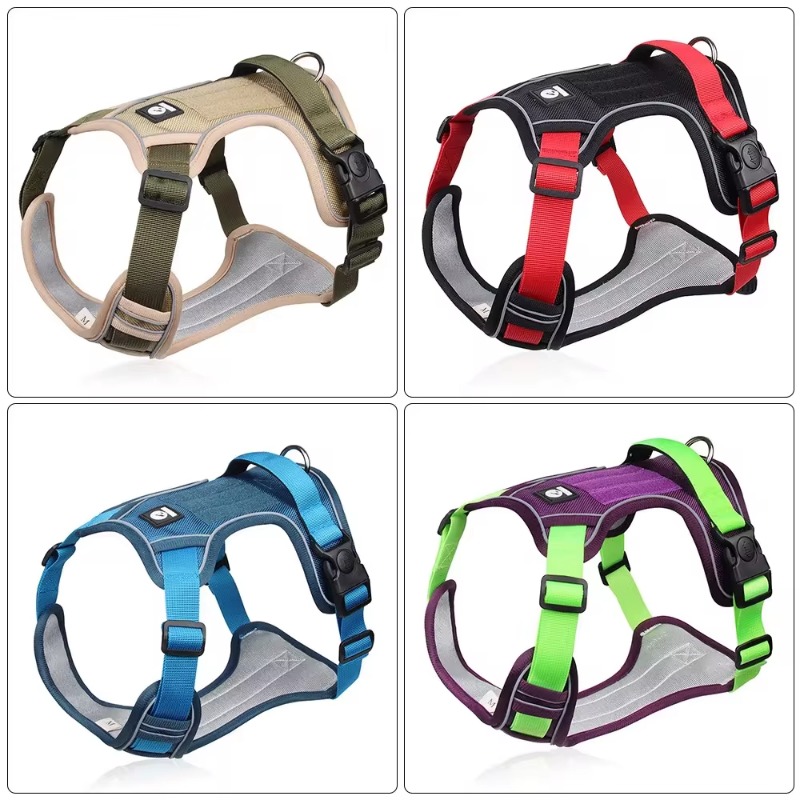 Dog Leash Explosion-proof Punch Handle Multifunctional Chest Back Large Dog Rope Reflective Pet Chest Strap