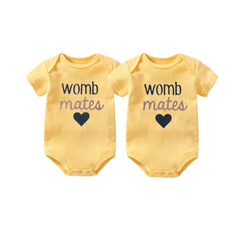 Body Chiusura Bottoni Pressione YSCULBUTOL Baby Body Twin Neonato Manica Lunga Body Divertente Baby Twins Abiti Baby Girl Carino Twins Set - 0-3 Mesi Regalo Per Nascita Gemelli