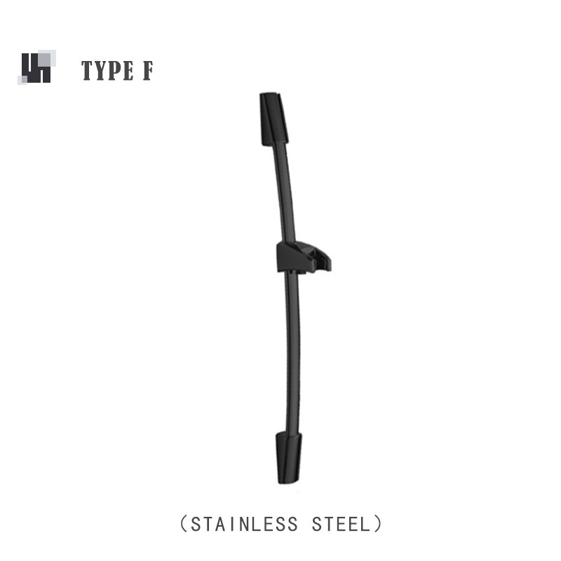 Matte Black Bathroom Sliding Shower Bar Shower Column Wall Mounted Rod with Adjustable Bracket Holder Round Square Slide Bar: Type F
