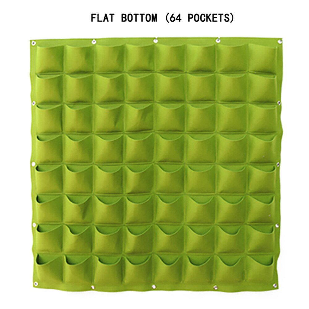Wall Mount Hanging Planting Bags Home Supplies Multi Pockets DIY Grow Bag Planter Vertical Growing Vegetable Living Garden Bag: 64 pockets    (S)