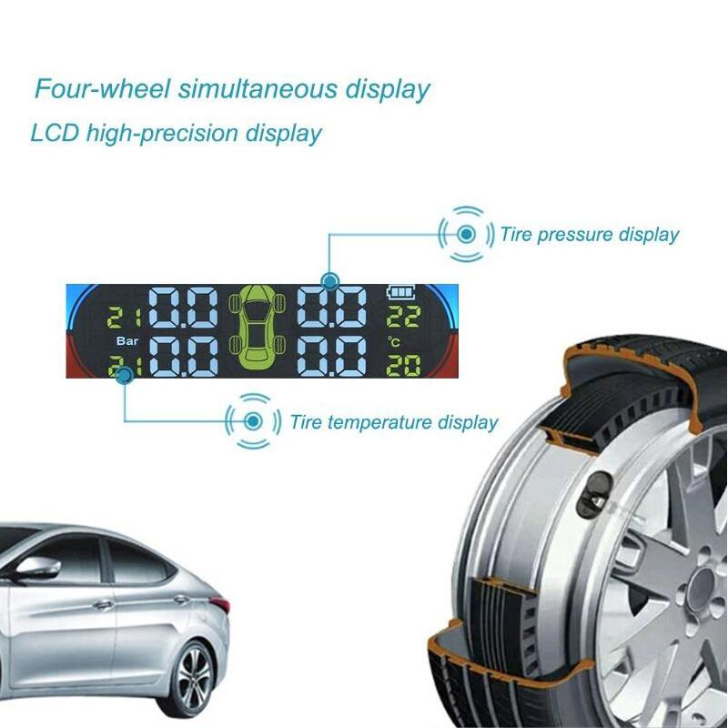 Tire Pressure Monitoring System TPMS Solar TPMS Sensor Tire Pressure With Tyre Pressure Sensor Tire Pressure Alarm