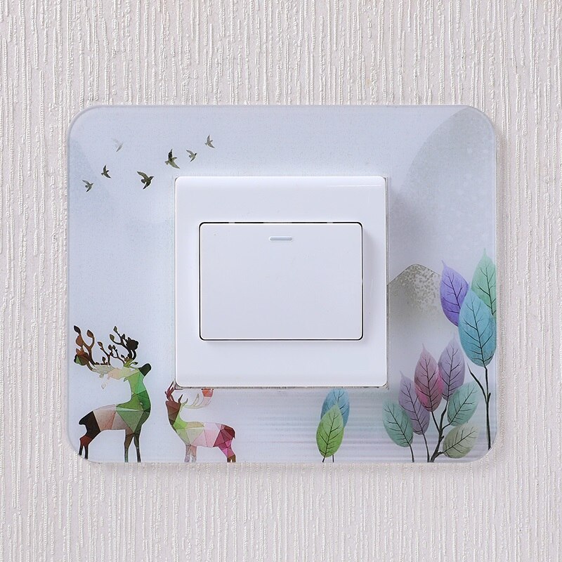 Pegatinas acrílicas para interruptor de enchufe, pegatinas de pared de estilo chino múltiple, decoración del hogar, sala de estar, placa de cubierta de interruptor de luz: J