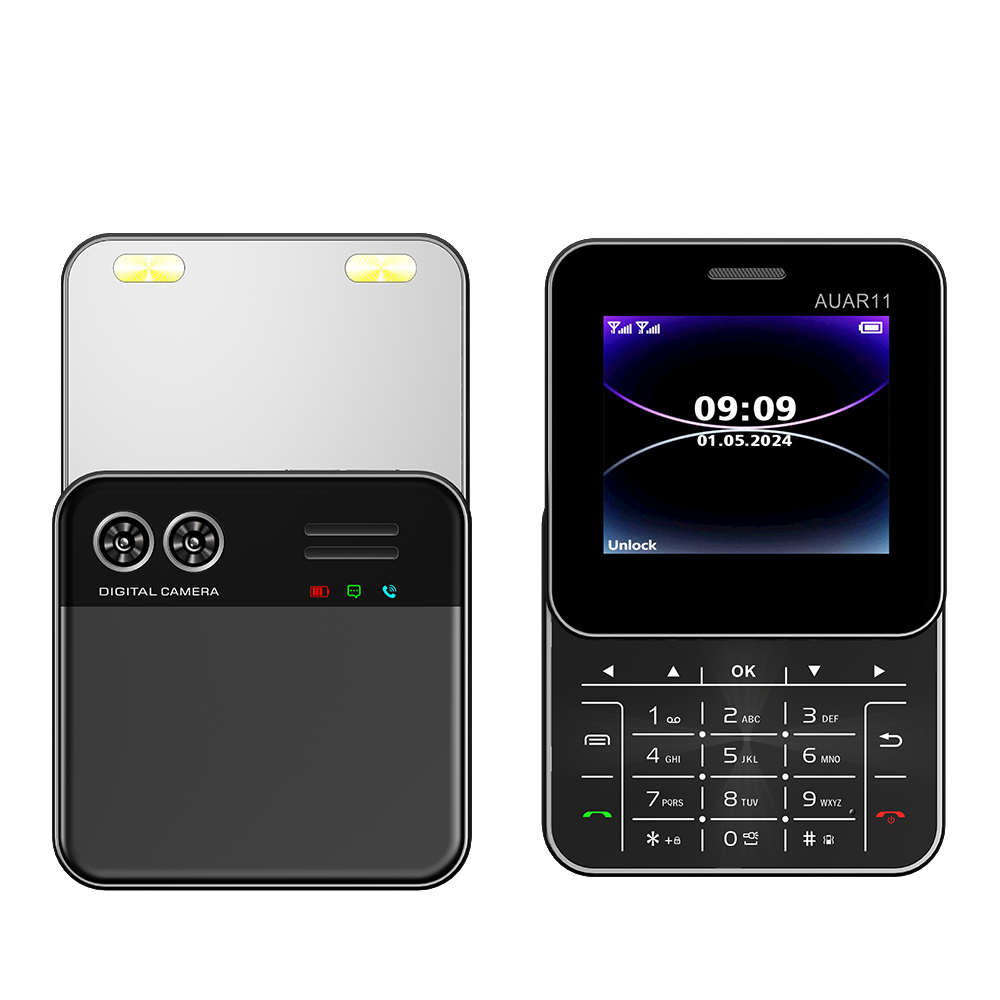 SERVO AUAR11 Roterend schuifscherm Telefoon 2,4-inch display 2G GSM Blacklist Snelheidsknop Kleine mobiele telefoons Op-voor-datum Meertalig: WHITE
