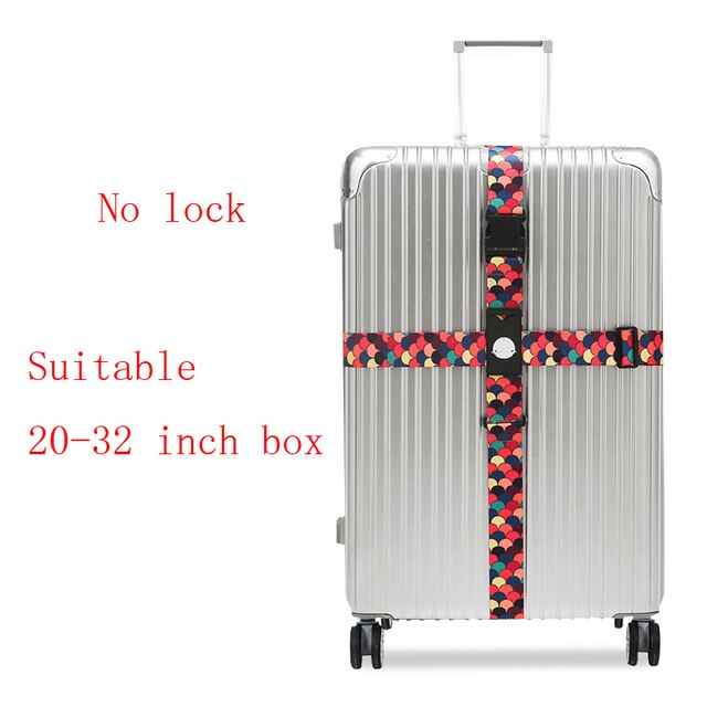Valise de voyage réglable avec mot de passe à 3 chiffres, serrure à bande croisée à sangles en corde, accessoire de voyage: NO lock H2