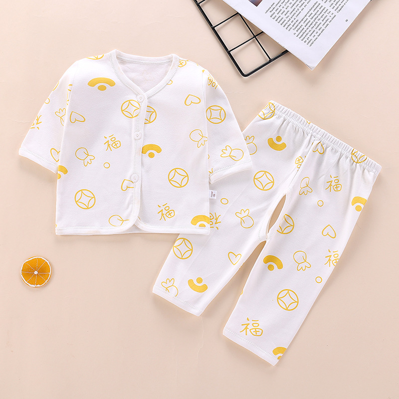 Pigiama per neonato abbigliamento invernale per bambini abbigliamento per bambini in cotone 100% Set di abbigliamento per neonato da notte per bambina: C7 / 66 Height 55-66cm