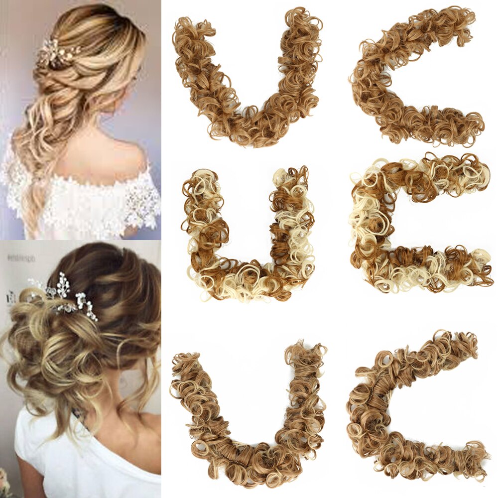 Elastic Rubber Band Curly Chignon Updo Cover Hair Bun Chignon Hair Synthetic Hairpiece Twining Ponytail Hair Extensions