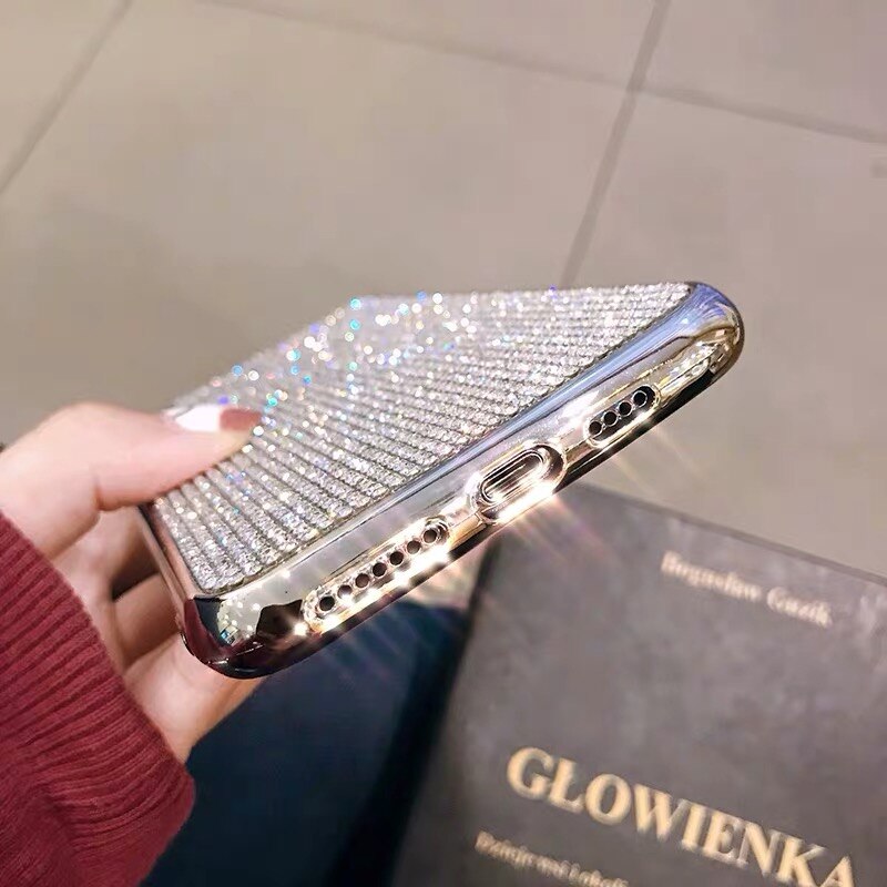 Bling Voller Diamanten Fall für Samsung S20 S10 Plus S10E Etui für Samsung S7 S7 rand S8 S9 Plus coque Weichen Strass Funda