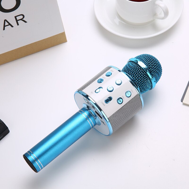 Phone k song microphone microphone audio microphone k song treasure live Bluetooth wireless condenser microphone: Gray