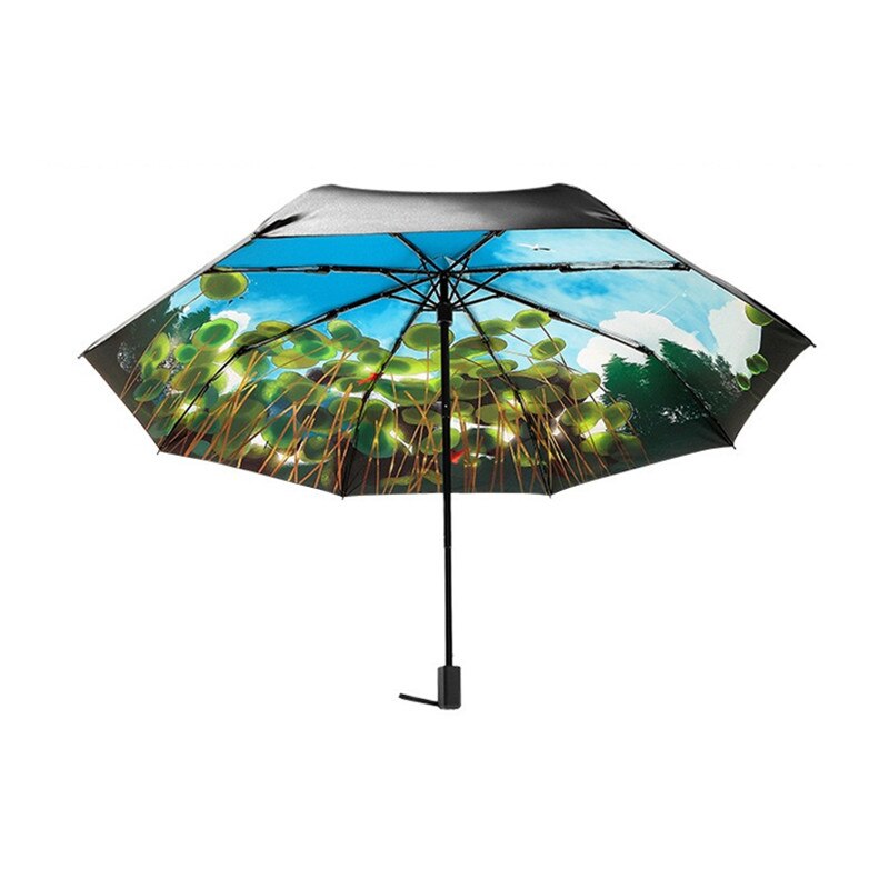 Dual-use Sunny Rain Umbrella Women 3 Fold Umbrella Sun Protection UV Protection Vinyl Unique Umbrella for Girls