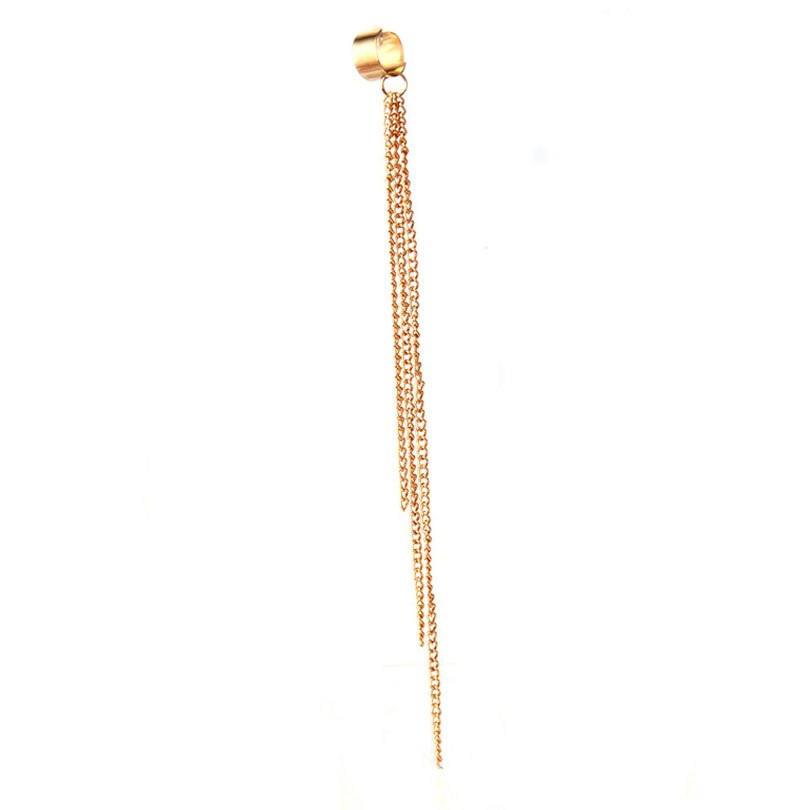 1Pc Lange Zilveren Kleur Kwastje Oor Manchet Oorbellen Voor Vrouwen Oor Lijn Zoete Kleine Verse C Vormige Oor Bone clip Geen Piercing Kraakbeen: gold color