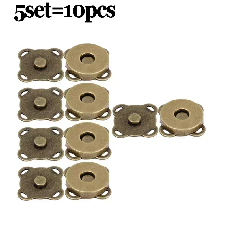 1/10 zestawów zapięcia zatrzaski montażowe magnetycznych guziki torebka torebka portfel torby rzemieślnicze części Mini adsorpcyjna klamra 14/18mm sprzedaż hurtowa: S / Brązu