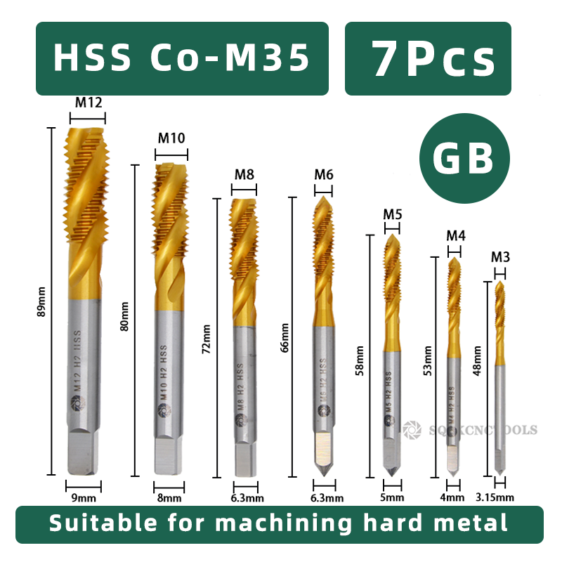 Máquina SIQICNC, rosca de tornillo, enchufe métrico, grifos de tornillo, juego de M3-M12, juego de taladro de rosca M3 M4 M5 M6 M8 M10 M12, grifo de máquina: Lavanda