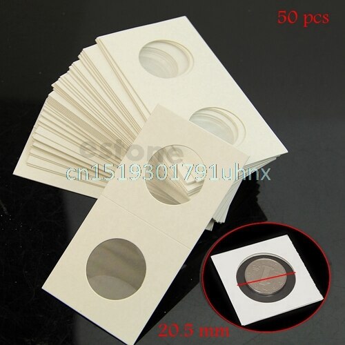 50pcs 37mm Stamp Coin Holders Cover Case Storage 2X2" Flip: 25