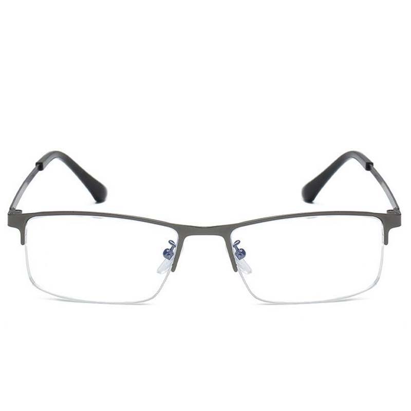 Gafas de miopía de aleación para hombre, lentes cuadradas de medio Marco, antiluz azul, no esférico, recubiertas de capas, 1,0-1,5-2,0-3,0-4,0