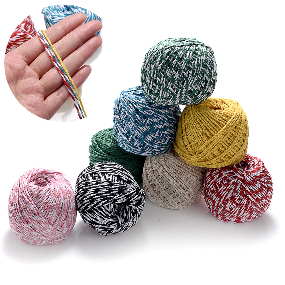 Cuerda de algodón de colores para hacer pulseras y collares, hilo hecho a mano, 75 m/rollo, 1,5mm, accesorios para manualidades Diy