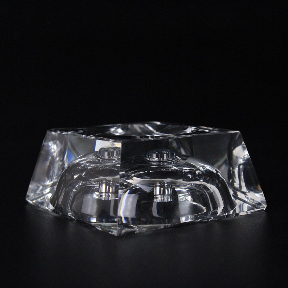 Transparent Trapezoid Crystal Glass Display Base Stand Holder LED Lamp Base