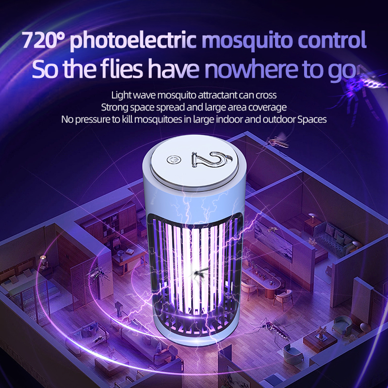 Xiaomi électrique tueur de moustique lumière violette piégeage muet sûr lampe anti-moustique prise Rechargeable maison extérieure bureau mur montage