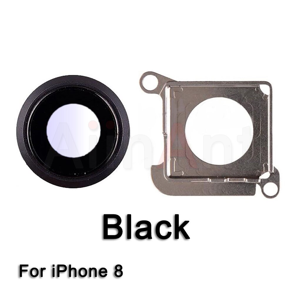 Sapphire Crystal Back Rear Camera Glass Ring For iPhone 7 8 Plus Original Camera Lens Ring Cover Replacement Repair Parts: i8 Black