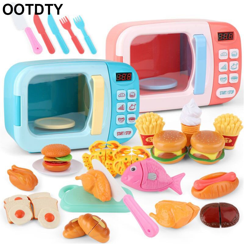 Forno a microonde Cucina Giocare impostato con Giochi Di Imitazione Cibo Finto-grande per i più piccoli di Età Compresa Tra 3 e più vecchio-educativi di Potenza Della Batteria