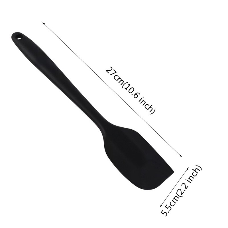 1pc silikonredskapsset non-stick värmebeständig spateltång vändare skänkar set för matlagning köksredskap köksredskap bpa gratis: Svart stor spatel