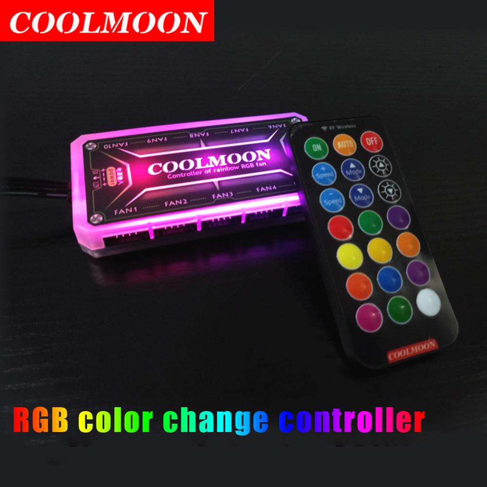 COOLMOON Remote RGB Lighting Music Controller Chassis Fan RGB Remote Controller DC12V 5A LED Color Intelligent Controller