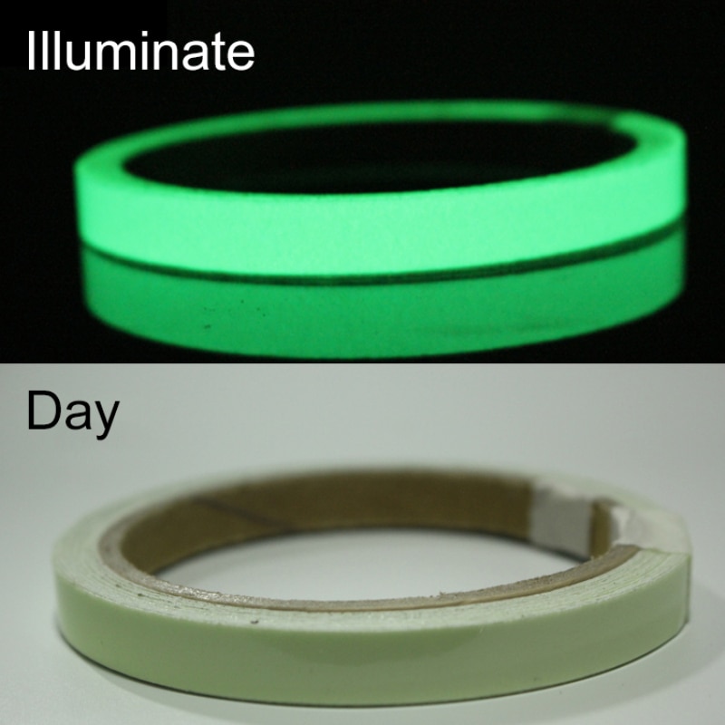1M 15mm Self-adhesive Luminous Tape Strip Glow In The Dark Green Home Decor Used on Concrete Floors Stair Treads Risers