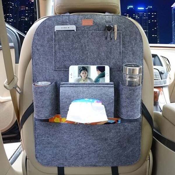 Car Rear Seat Storage Box Multi-pocket Storage Bag for Porsche 911 918/Cayenne/Macan/Macan S/Panamera/Cayman/Carrera/Boxster: Dark gray