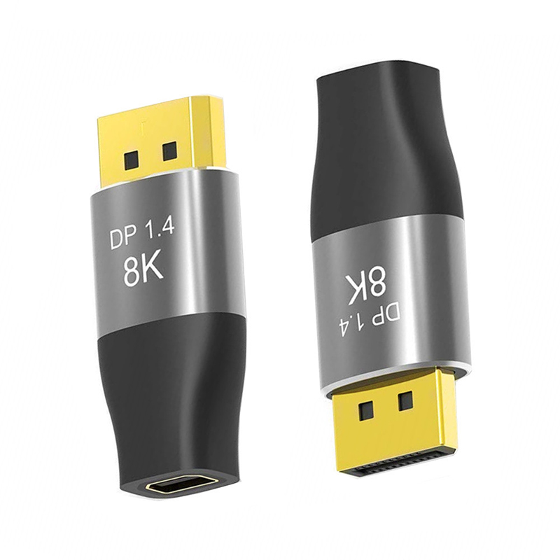 Mini conversor dp1.4 para dp padrão 8k60hz 4k144hz hd adaptador de conversão bidirecional displayport vídeo áudio estender plugue de fio