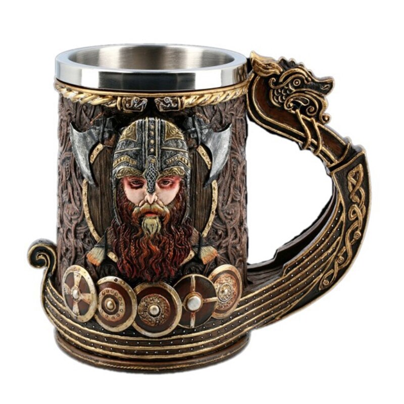 Creatieve Viking Piraat Bier Mok Unieke Koffiekopje Rvs Retro W0YC: Default Title