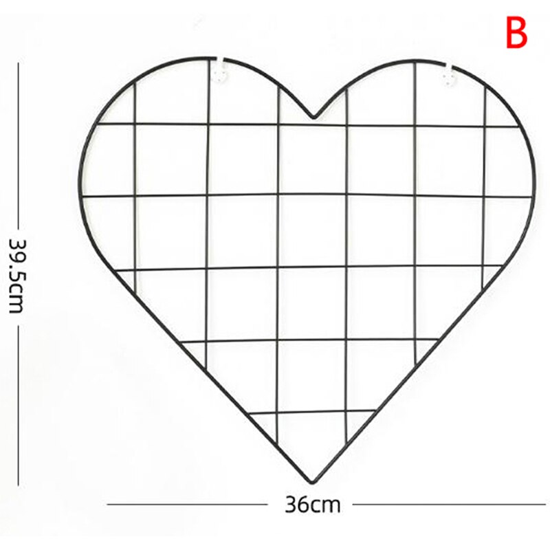 Metal Grid Decor Photo Frame Wall Art Display Mesh Storage Shelf Organizer Rack: B