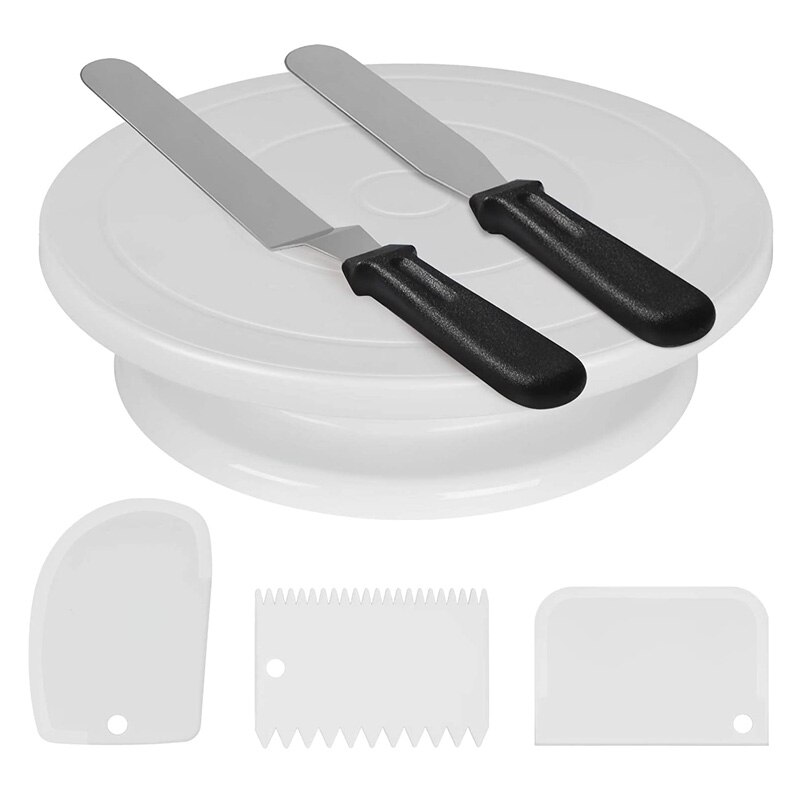 Plato giratorio antideslizante para pasteles, Soporte redondo para cocina, herramientas para hornear, masa de pastelería, herramientas de decoración de pasteles, espátula para glaseado