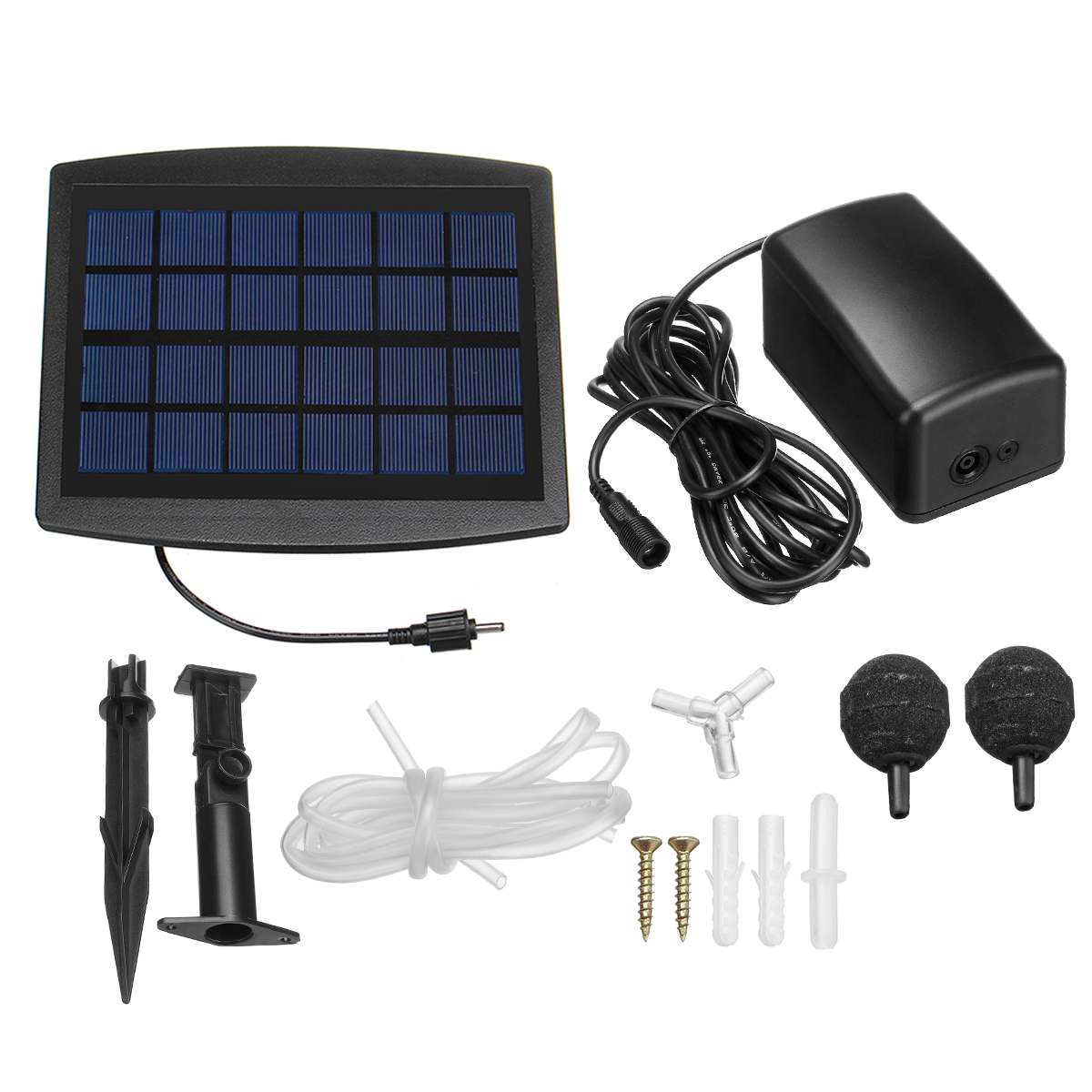 Solar Powered Oxygenator Oxygen Aerator Fish Tank Pond Pool Aquarium Air Pump Garden Fountain Water Pump