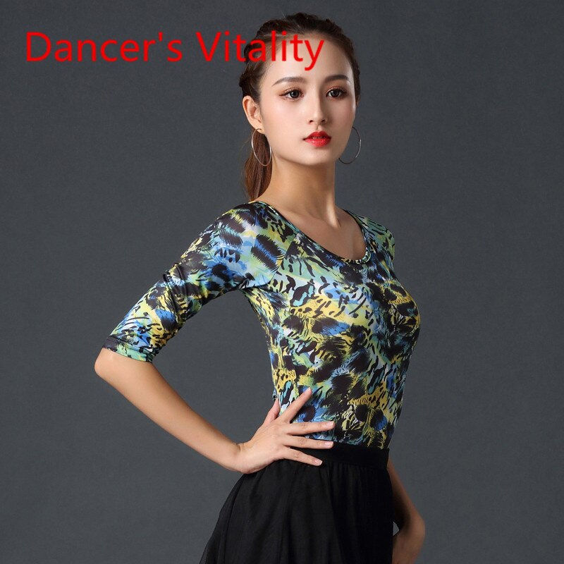 Latin Dance Tops Female Adult Modern National Standard Dance Tops Ballroom Dance Costumes Performance Dance Clothes