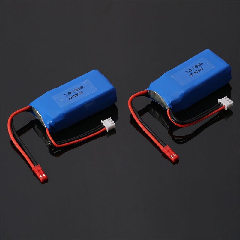 2Pcs Power 7.4V 1100mAh 25C 2S Lipo Battery +JST Plug for WLtoys A949 A959 A979 A969 car and other rc models